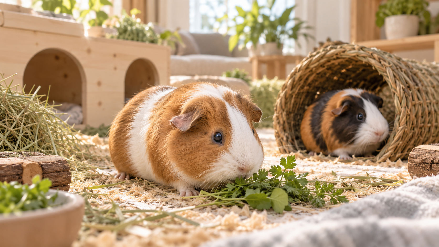 Kaninchen und Meerschweinchen beschäftigen: 7 einfache Ideen