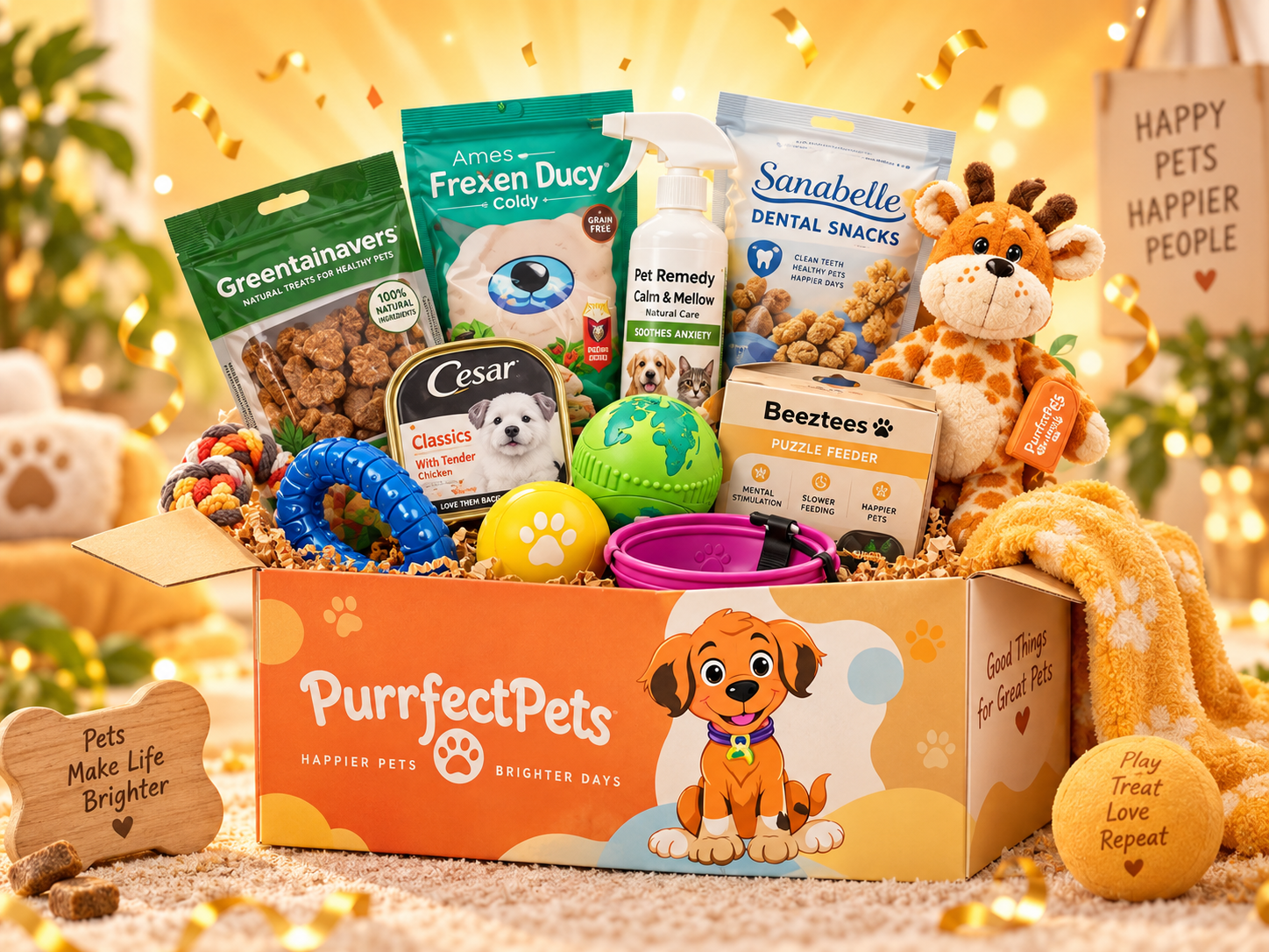 Purrfect Pets Überraschungsbox für Hunde mit Snacks, Spielzeug und Zubehör in der Schweiz