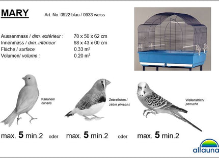 Blauer Vogelheim-Keramiktopf von Domus Molinari - Mary-Kollektion