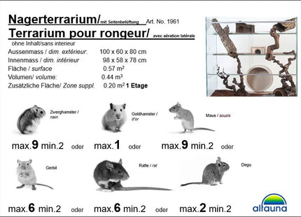 Nagerterrarium mit einer Etage für kleine Haustiere