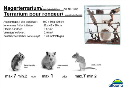 Nagerterrarium mit zwei Etagen für kleine Haustiere