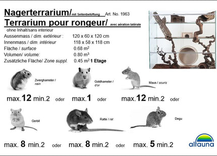 Nagerterrarium mit zwei Etagen für kleine Haustiere