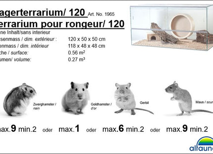 Nagerterrarium aus Holz mit Zubehör für Kleintiere