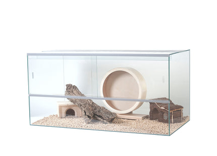 Nagerterrarium aus Holz mit Zubehör für Kleintiere
