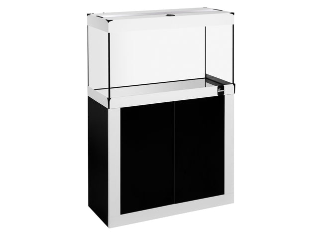 Schwarzes und weisses Aquarium-Set mit feinen Linienmuster