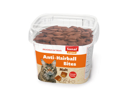 Sanal Cat Anti-Hairball Bites 75g - Natürliche Leckerlis zur Unterstützung der Verdauung und Vorbeugung von Haarballenbildung bei Katzen