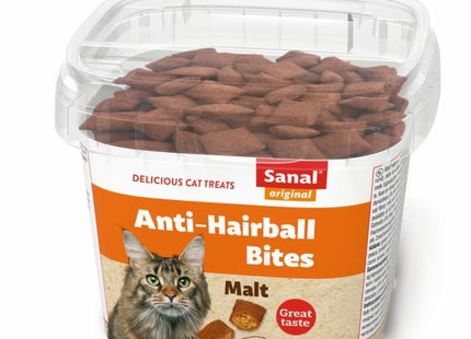 Sanal Cat Anti-Hairball Bites 75g - Natürliche Leckerlis zur Unterstützung der Verdauung und Vorbeugung von Haarballenbildung bei Katzen