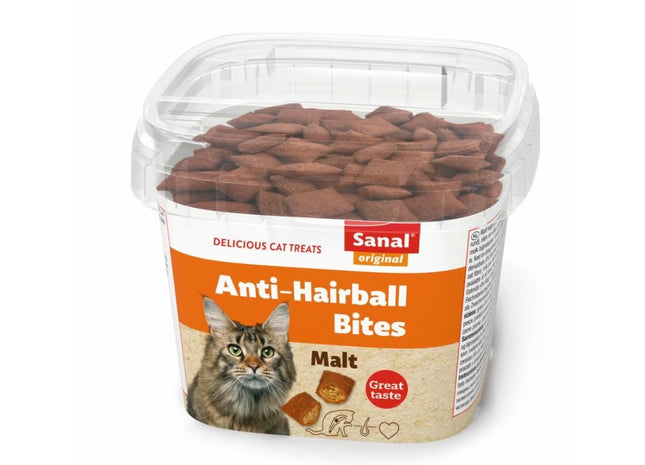 Sanal Cat Anti-Hairball Bites 75g - Natürliche Leckerlis zur Unterstützung der Verdauung und Vorbeugung von Haarballenbildung bei Katzen