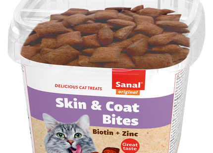 Sanal Cat Skin & Coat Bites 75g - Gesunde Leckerlis für glänzendes Fell und gesunde Haut Ihrer Katze