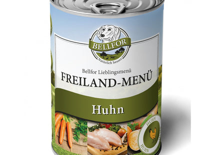 Bellfor Freiland-Menü Huhn 400g - hochwertiges Hundefutter mit hohem Fleischanteil