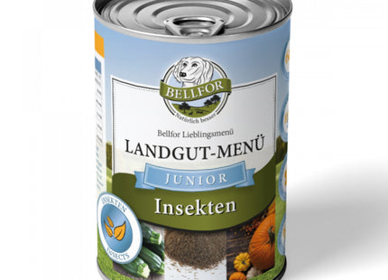 Bellfor Landgut-Menü Junior hypoallergen mit Insekten, 400 g - hochwertiges Hundefutter für junge Vierbeiner