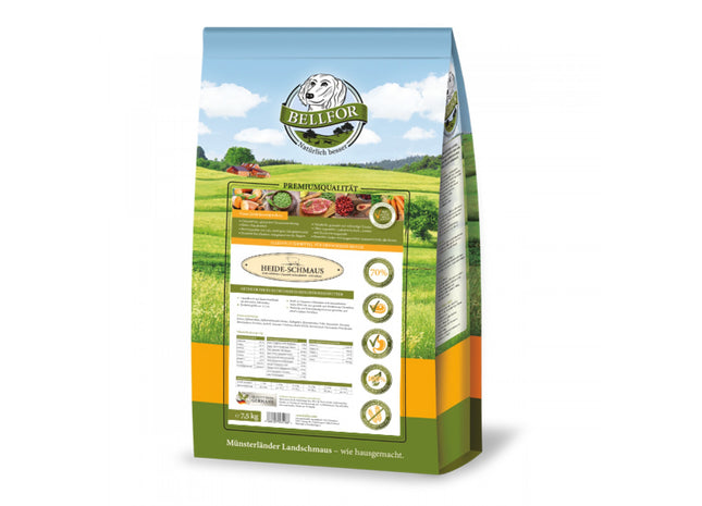 Bellfor Heide-Schmaus Weidelamm und Wildkaninchen Hundefutter - hochwertiges Nassfutter für Hunde mit natürlichen Zutaten