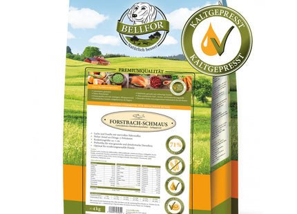 Bellfor Forstbach-Schmaus mit Lachs und Forelle - hochwertiges Hundefutter für gesunde Ernährung