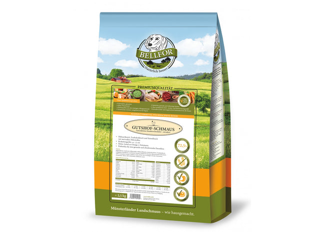 Bellfor Gutshof-Schmaus Huhn, Truthahn & Entenfleisch - hochwertiges Hundefutter für eine ausgewogene Ernährung