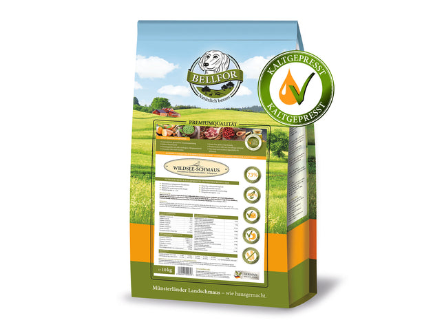 Bellfor Wildsee-Schmaus getreidefrei mit frischer Ente 10 kg - hochwertiges Hundefutter für eine ausgewogene Ernährung