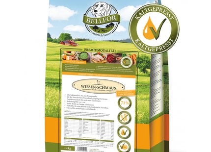 Bellfor Wiesen-Schmaus getreidefrei mit Huhn - hochwertiges Hundefutter für eine ausgewogene Ernährung