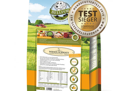 Bellfor Wiesen-Schmaus getreidefrei mit Huhn - hochwertiges Hundefutter für eine ausgewogene Ernährung