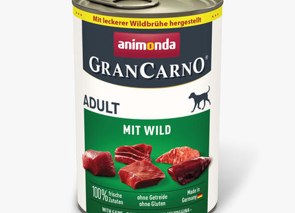 Animonda GranCarno Adult mit Wild 6 Stk. - hochwertiges Hundefutter für erwachsene Hunde mit Wildfleisch
