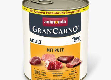 Animonda GranCarno Adult Hundefutter mit Pute, 6 Stück - hochwertiges Nassfutter für erwachsene Hunde