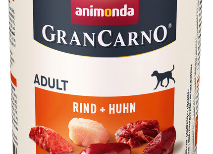 Animonda GranCarno Adult mit Rind und Huhn, 6 Stück - hochwertiges Hundefutter für erwachsene Hunde