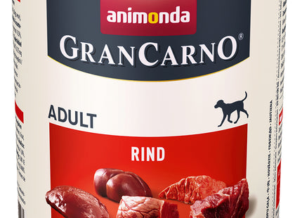 Animonda GranCarno Adult mit Rindfleisch pur 6 Stk. - hochwertiges Hundefutter für erwachsene Hunde