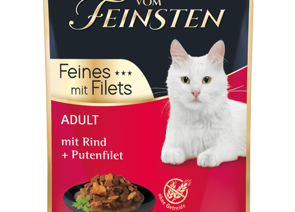 Animonda Feinschmecker Katzenfutter Adult Frischebeutel Rind Putenfilet 18x85g