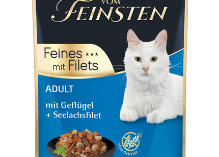Animonda Katzenfutter Feinschmecker Adult Frischebeutel Geflügel Seelachsfilet 18 Stück à 85 g