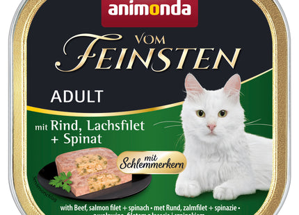 Animonda Katzenfutter Feinsten mit Rind, Lachsfilet und Spinat, 32 Stück à 100 g