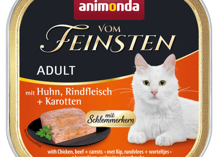 Animonda Katzenfutter Vom Feinsten mit Huhn, Rindfleisch und Karotten, 32 Stück à 100 g