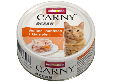 Animonda Katze Carny Ocean, Weisser Thunfisch und Garnelen, Nassfutter für Katzen, 12 Beutel à 80 g