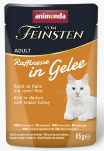 Animonda Feinschmecker Katzenfutter Adult Raffinesse in Gelee Huhn mit Pute 18 Stück à 85 g