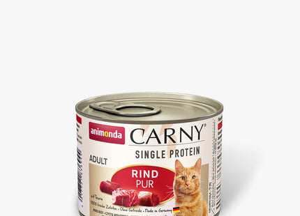 Animonda Carny Adult Single Protein Rind pur 6 Stk. à 200 g - hochwertiges Katzenfutter für ausgewachsene Katzen