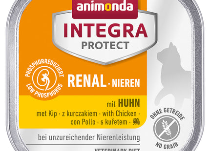 Animonda - Integra Katze Nieren Huhn 16 Stück à 100 g - Hochwertiges Nassfutter für Katzen mit Nierenproblemen