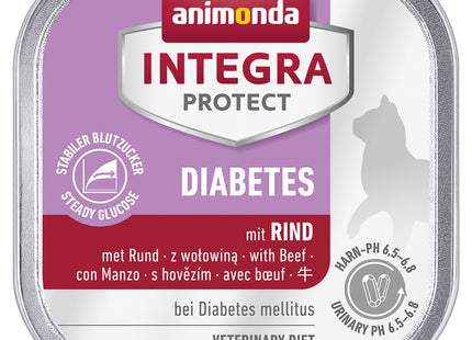 Animonda Integra Katzenfutter für Diabetiker mit Rind - 16 Stück à 100 g