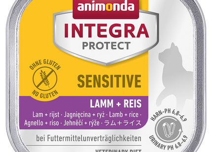 Animonda Integra Katze Sensitive, mit Lamm und Reis, hochwertiges Nassfutter, 16 Portionsbeutel à 100 g