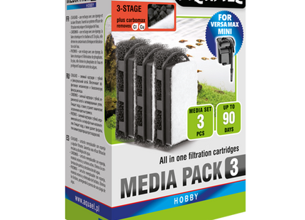 Aquael FZN Mini Carbon Media Pack, 3 Stk. - Filtermedien für Aquarien zur Wasserreinigung