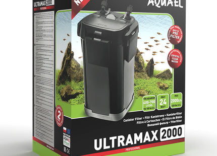 Aquael Filter Ultramax 2000 l/h - leistungsstarker Filter für Aquarien mit einer Durchflussrate von 2000 Litern pro Stunde