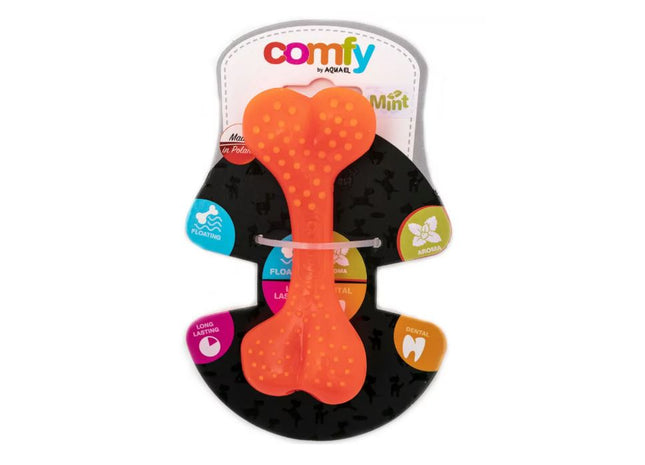 Aquael Comfy Toy Dental Bone in Mint Orange" - Zahnpflegendes Spielzeug für Hunde
