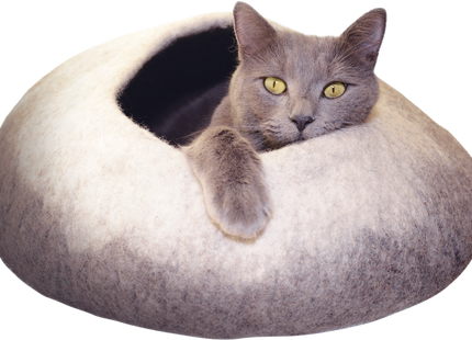 Handgefertigte Dharma-Karma-Höhle in Ombre-Naturweiss