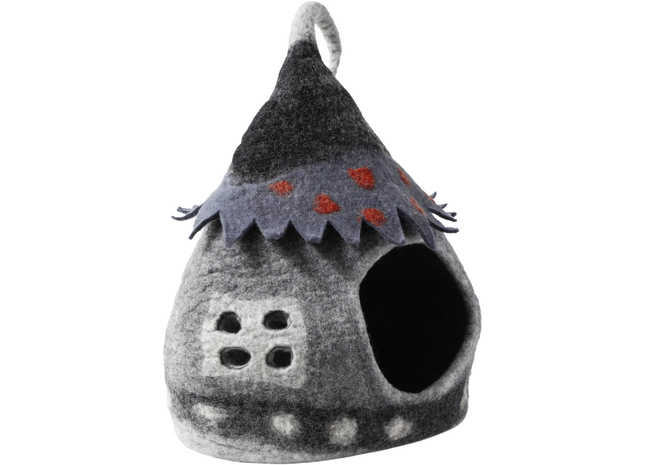 Einzigartige graue Feenhaus-Höhle für magische Momente im Garten