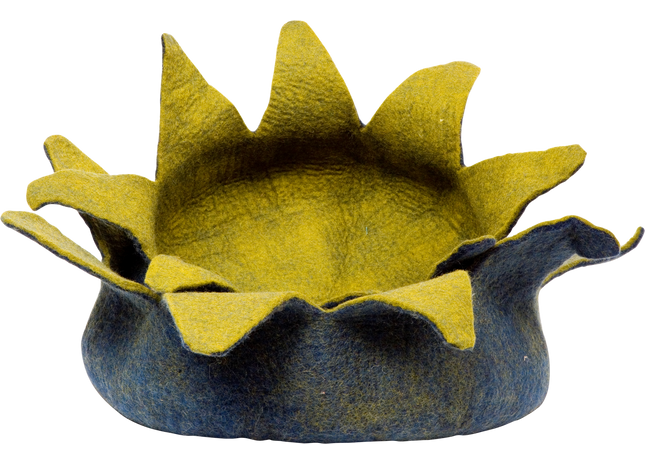 DDKC Korb Petalum für Haustiere in Navy und Grün mit geflochtener Struktur, moderner Optik und stabiler Form – gemütlicher Schlafplatz für Hunde oder Katzen.