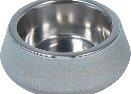 Blauer Bambusnapf mit Edelstahleinsatz für Haustiere von Jack & Vanilla