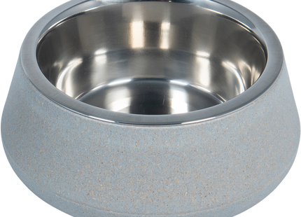 Blauer Bambusnapf mit Edelstahleinsatz für Haustiere von Jack & Vanilla