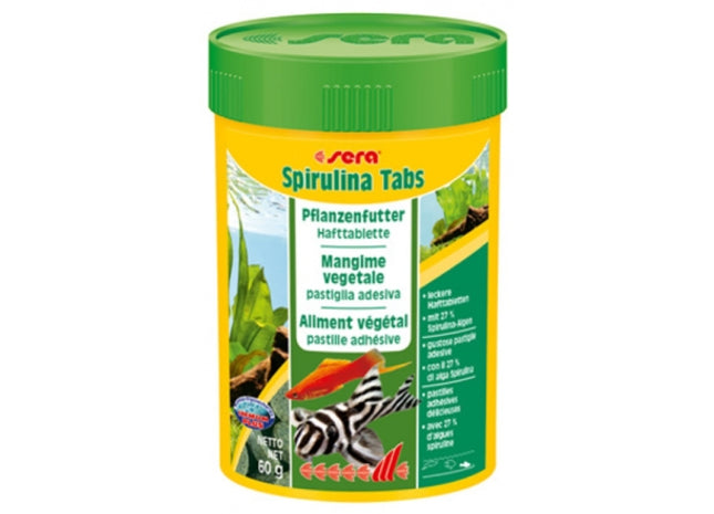 Sera Spirulina Tabs für Fische, 100 ml / 60 g, natürliche Futtertabletten