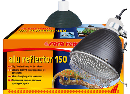 Sera Reptil Alu Reflector mit Schutzgitter 150 W Schuco - Hochwertiger Wärmestrahler für Reptilienterrarien
