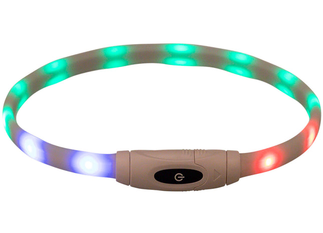 Bunter USB-LED-Leuchtring für Hunde, sicher und stylisch bei Nacht