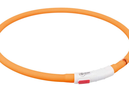 Leuchtender USB-Silikonring für Hunde in Orange