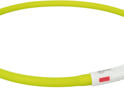 Grüner USB-Silikon-Leuchtring von Trixie für mehr Sichtbarkeit und Sicherheit beim Gassigehen