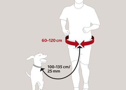 Schwarze Trixie Hands-Free Leine mit Bauchgurt - praktisch und komfortabel für unterwegs!