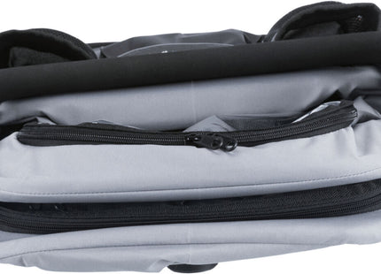 Faltbarer grauer Fahrradanhänger von Trixie für Haustiere